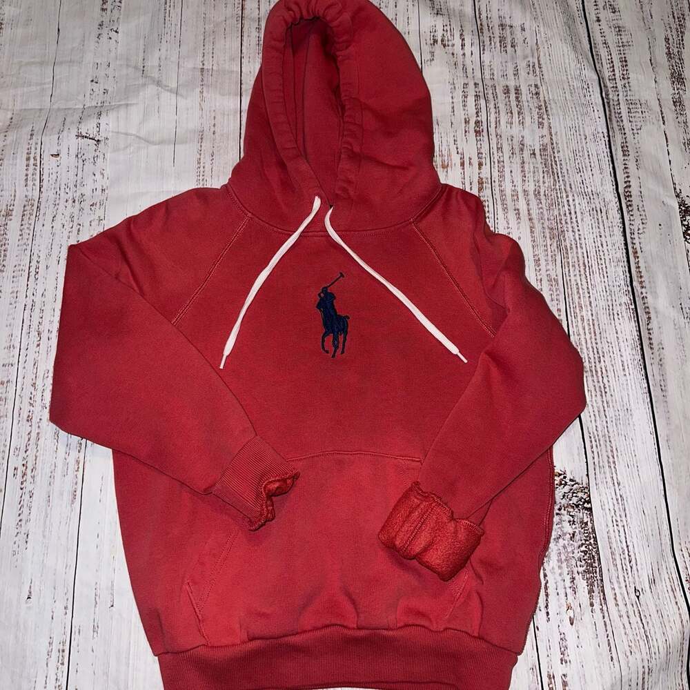 Polo Ralph Lauren Shrunken-Fit Big Pony Fleece Hoodie Preppy-S